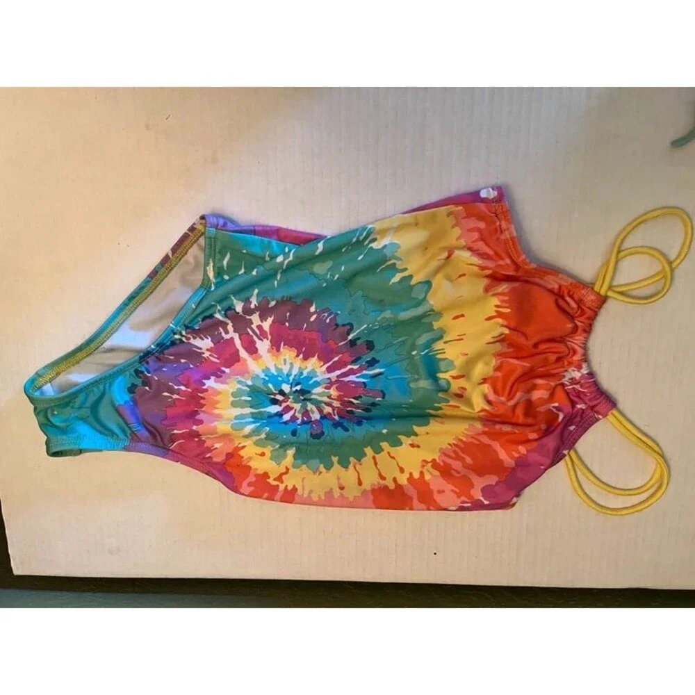 Two Girl's One Piece Swimsuits Sz 6x & 7/8 Joe Boxer, Tie Dye